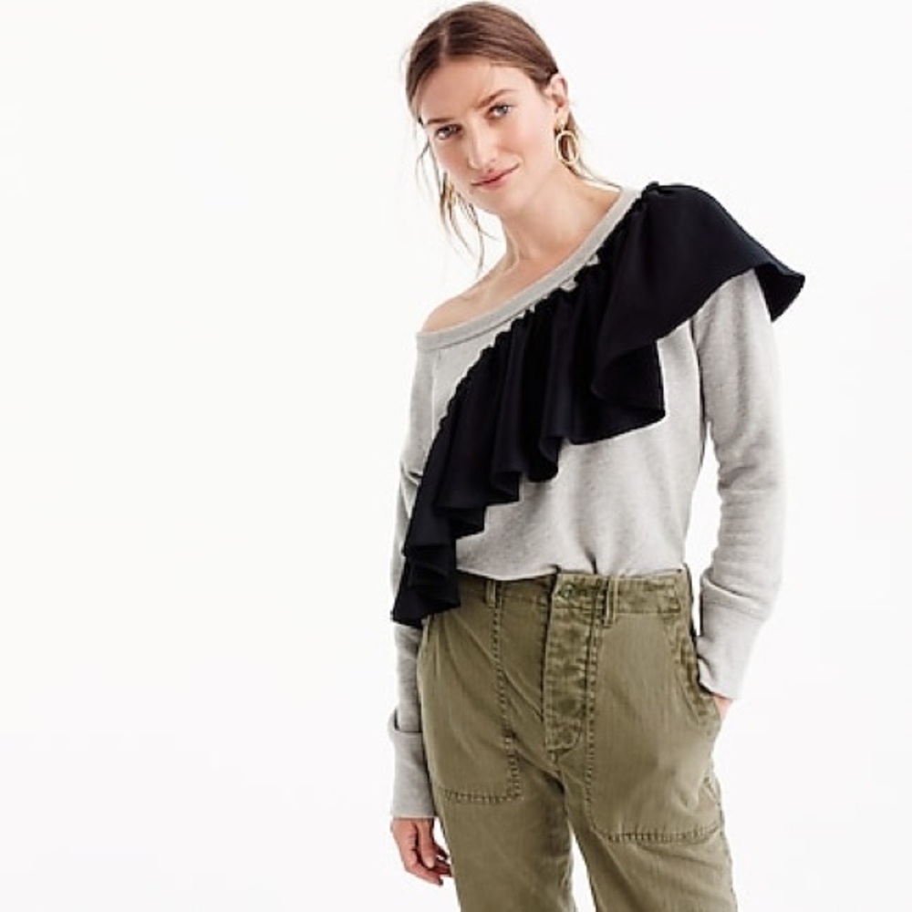 (SOLD)J CREW Ruffle Sweatshirt